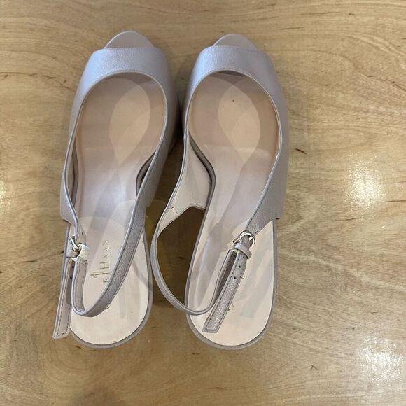 Cole Haan Womens Leather Peep Toe Maya Slingback Heel Pumps Nude Size 9B NWOT - Picture 4 of 7